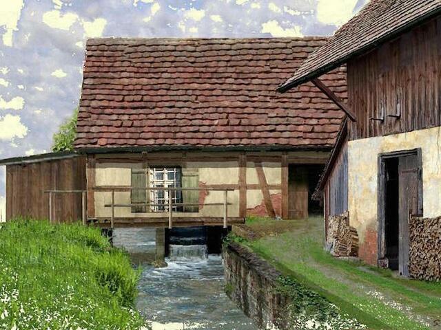 Mühle  | Foto: Alte Ansichten von Stockach sind in der aktuellen Ausstellung im Kulturzentrum »Altes Forstamt« zu sehen. swb-Bild: Siegfried Mattes 
