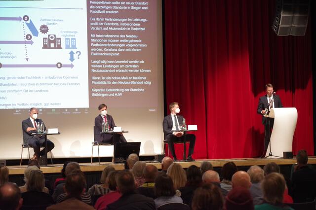 Der Gesundheitsverbund in der Krise und die Suche nach dem neuen Kreisklinikum – hier bei der Bürgerinformation im Radolfzeller Milchwerk.