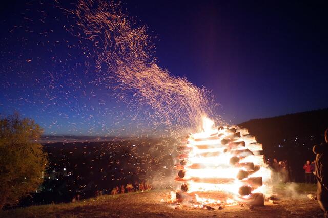 Osterfeuer der Pfadfinder in Steißlingen.