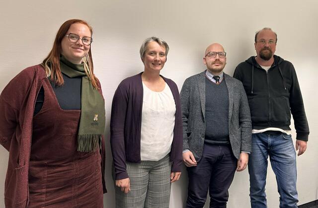Im Bild Marie-Terese Reck, Carina Dambacher, Dr. Marco Bitschnau und Till Seiler bei der Diskussion der GEW zum Thema Rechtspopulismus an Schulen, der immer mehr zur Herausforderung wird. | Foto: GEW/ Reck