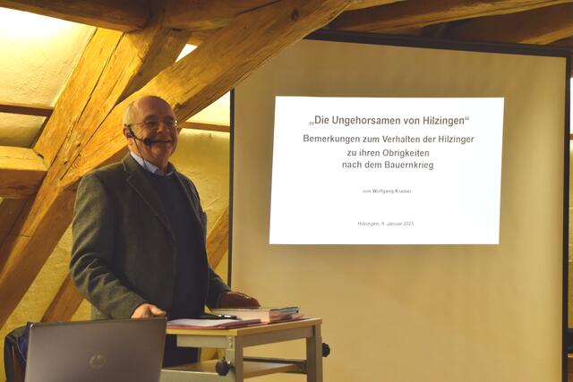 In seinem Vortrag "Die Ungehorsamen von Hilzingen" gab Wolfgang Kramer einen Einblick in die Zeit nach dem Bauernkrieg. | Foto: Tobias Lange