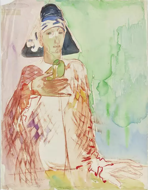 Curth Georg Becker (1904-1972) Harlekin, 1947 Wasserfarben, Farbkreide auf Bütten | Foto: VG Bild-Kunst, 2025 / Bernhard Strauss, Freiburg