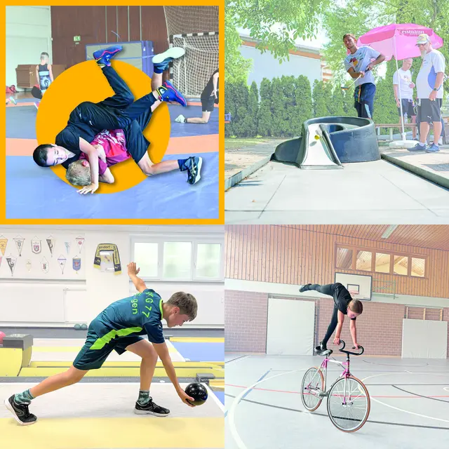 Vier Sportarten, vier Mal die Frage, wie es mit dem Vereinsnachwuchs aussieht und wie junge Menschen für den Sport begeistert werden können. | Foto: swb-Bilder: Anja Kurz (1), Thomas Engesser (1), Tobias Lange (2)