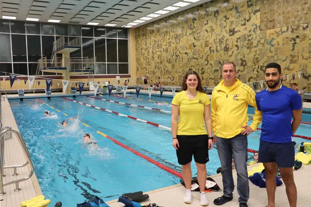 Ein Blick ins Training der SSF Singen. Dort werden Technik, Schnelligkeit und Ausdauer trainiert. Von links: Cheftrainerin Melanie Heck, der erste Vorsitzende Sascha Teich und der Trainer der LowGaitors, Hamdi Doss. | Foto: Sebastian Ridder