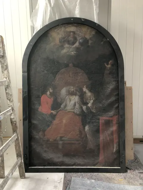 Drei Altarblätter aus der Barockzeit in der Weilerkapelle Bodman-Ludwigshafen, wie hier der Tod Josefs, können durch eine Förderung der Landes-Denkmalstiftung in naher Zukunft restauriert werden.  | Foto: C. Wagner, Meersburg