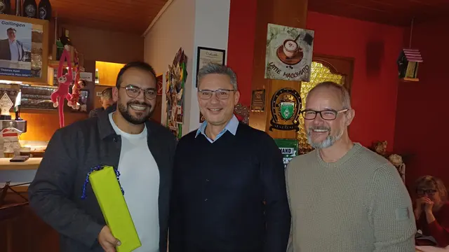 Es gibt ein neues Gesicht im Vorstand. Von links Nicolo Mendola, Markus Ehnes und Michael Hauke. | Foto: Förderverein des Musikvereins Gailingen