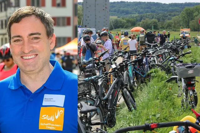 Marcel Theiler, Präsident des Organisationskomitees vom slowUp Schaffhausen-Hegau, freut sich auf die 20. Auflage des Radfahr-Events, bei dem wieder unzählige Menschen mit Rad und Skates unterwegs sein werden. | Foto: privat, Archiv
