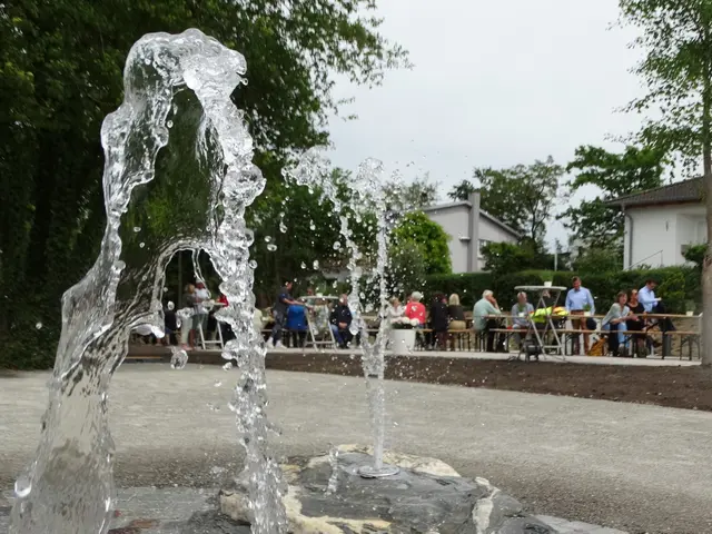 Wasser spielt bei der neugestalteten Außenanlage der Seeblickhalle eine große Rolle. | Foto: Marcelino Rüth