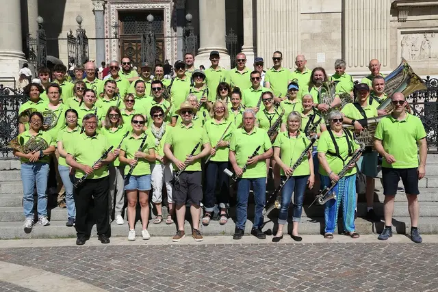 Das Blasorchester der Stadt Singen e.V. vor der St.-Stephans-Basilika in Budapest | Foto: Michael Krebs