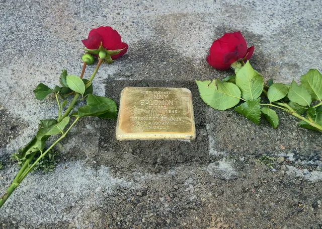 Einer von zwei neu verlegten Stolpersteinen in Singen liegt in der Freiheitstraße 49 un erinnert an Henny Salomon, die im Vernichtungslager Auschwitz ermordet wurde. | Foto: Milea Barjasic
