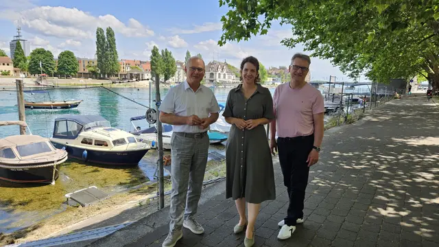 Trafen sich zu einem handwerkspolitischen Austausch: Werner Rottler (Präsident der Handwerkskammer Konstanz), Bundestagsabgeordnete Dr. Lina Seitzl (SPD) und Georg Hiltner (Hauptgeschäftsführer Handwerkskammer Konstanz) (von links). | Foto: HWK Konstanz