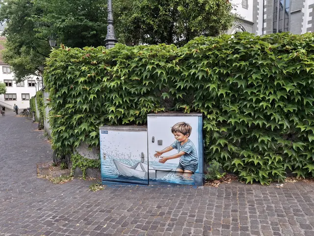 Der Stromkasten in der Kirchgasse ist einer von fünf Stromkästen, die in der Altstadt schön bemalt worden sind. | Foto: Stadt Radolfzell