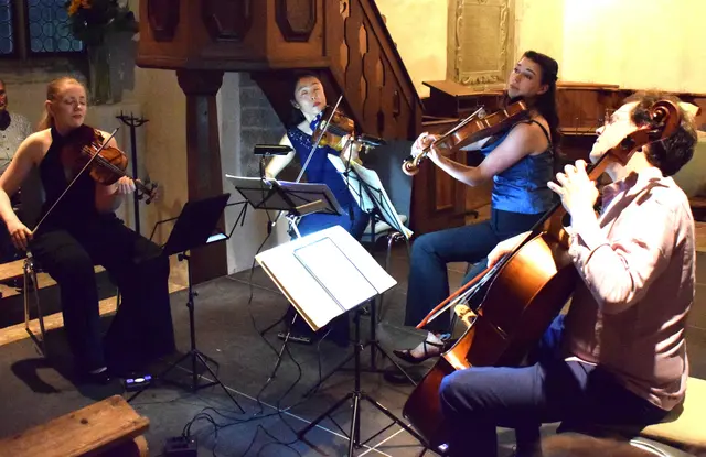 Das Doric String Quartett eröffnete am Freitag, den 28.August die diesjährigen Kammermusiktage Büsingen in der Bergkirche mit Werken von Benjamin Britten, Joseph Haydn und Ludwig van Beethoven. | Foto: Achim Holzmann