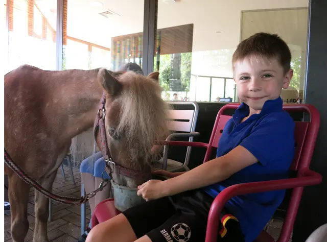 Die kleinen und jungen Patienten des Hegau-Jugendwerks haben auch in diesem Jahr den Besuch der Ponys genossen. Das Projekt im Rahmen der tiergestützten Therapie sorgt für viel Freude, entspannte Momente und Glücksgefühle.  | Foto: Matthias Haas